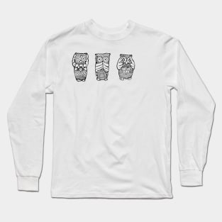 Hear, See, Speak No Evil Owl Long Sleeve T-Shirt